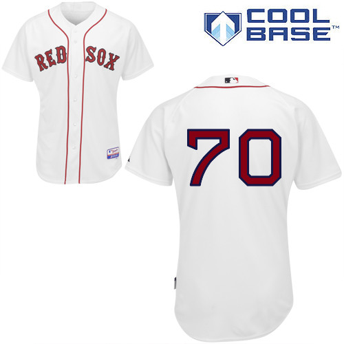 Garin Cecchini #70 MLB Jersey-Boston Red Sox Men's Authentic Home White Cool Base Baseball Jersey